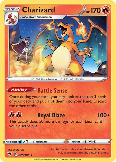 Charizard Cracked Ice Holo 25/185 Pokémon Vivid Voltage Raw