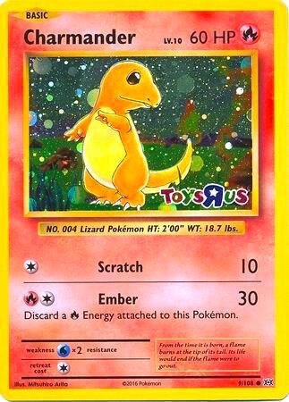 Charmander Cosmos Holo Toys R Us Pokémon XY Evolutions Promo Raw