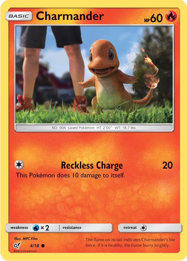 Charmander Holo 4/18 Pokémon Detective Pikachu Raw