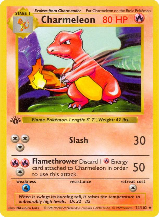 Charmeleon 24/102 Pokémon Base Set Shadowless