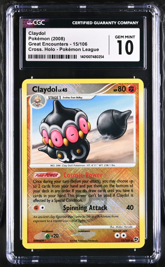 Claydol 15/106 Reverse Holo Pokémon Great Encounters CGC Graded