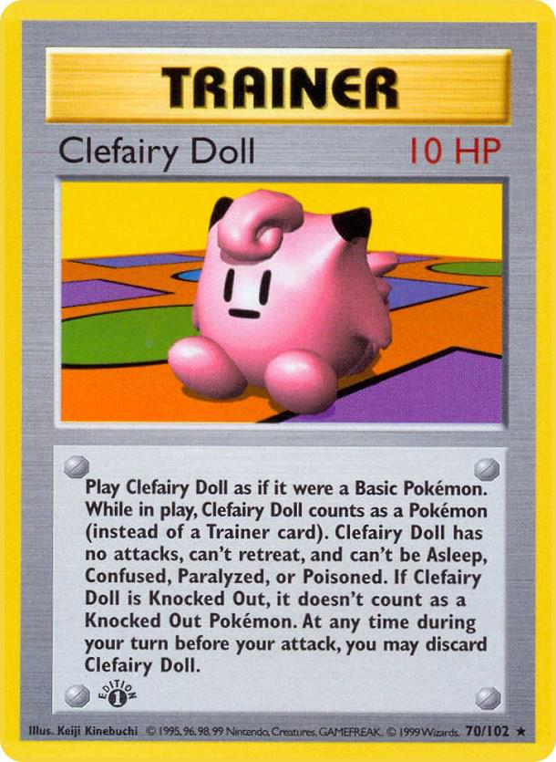 Clefairy Doll 70/102 Pokémon Base Set Shadowless Raw