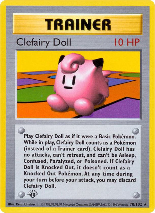 Clefairy Doll 70/102 Pokémon Base Set Shadowless Raw