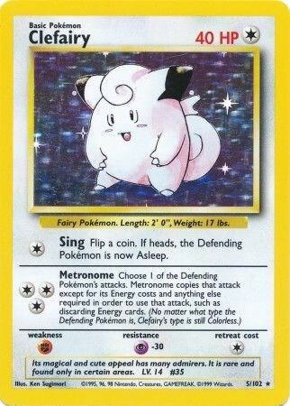 Clefairy Holo 5/102 Pokémon Base Set Unlimited Raw