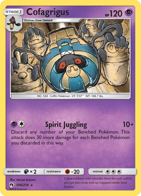 Cofagrigus 100/214 Reverse Holo Pokémon Sun & Moon Lost Thunder Raw