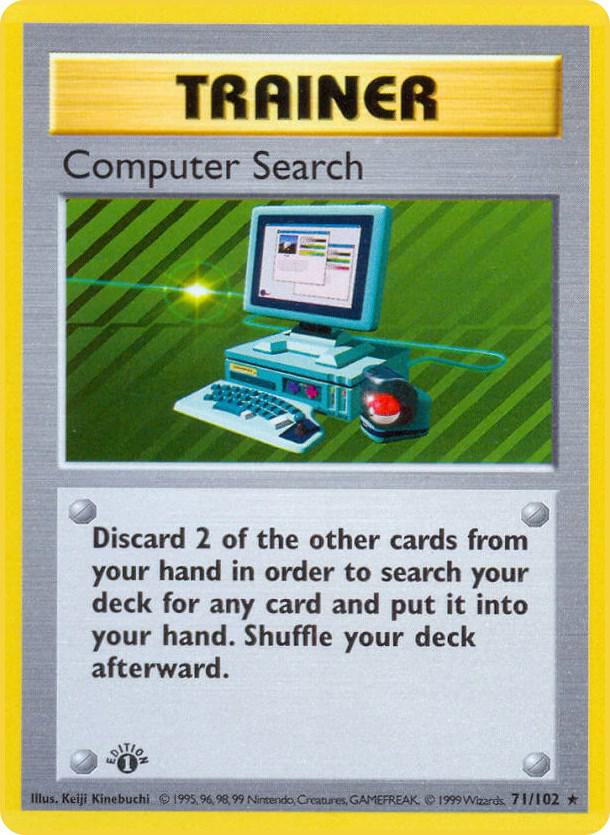 Computer Search 71/102 Pokémon Base Set Shadowless Raw