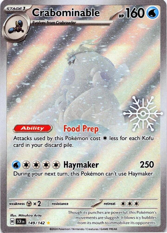 Crabominable 149/142 Pokémon Stellar Crown 2024 Holiday Stamp Raw