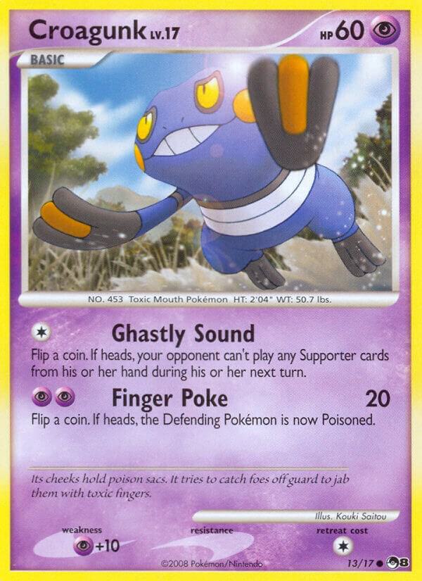 Croagunk LV.17 13/17 Cracked Ice Holo Pokémon Pop Series 8 Raw
