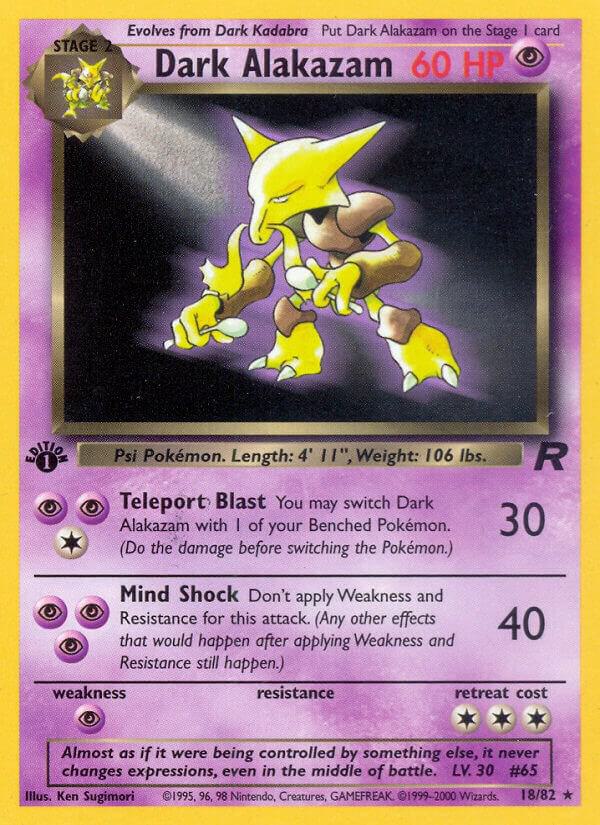 Dark Alakazam 18/82 Pokémon Team Rocket Raw