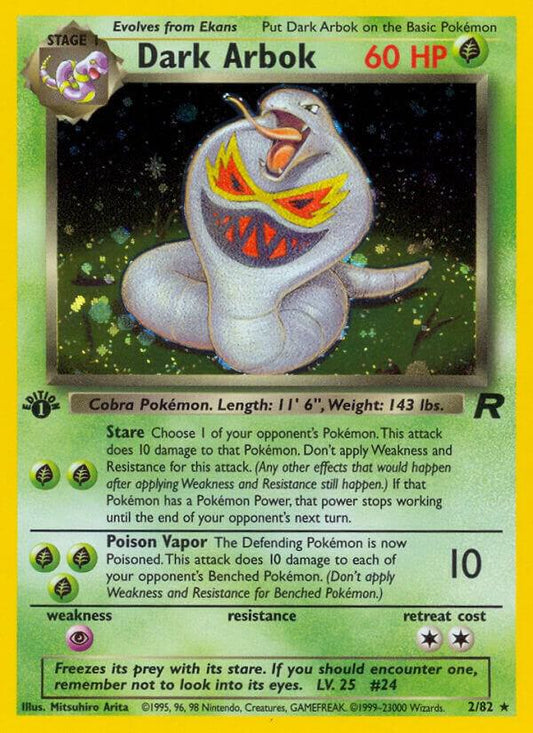 Dark Arbok 2/82 Cosmos Holo Pokémon Team Rocket Raw