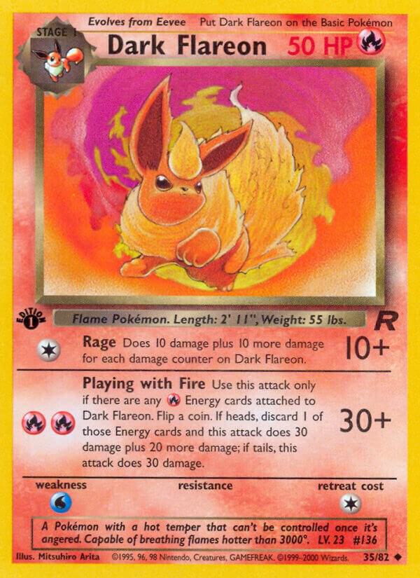 Dark Flareon 35/82 Pokémon Team Rocket Raw