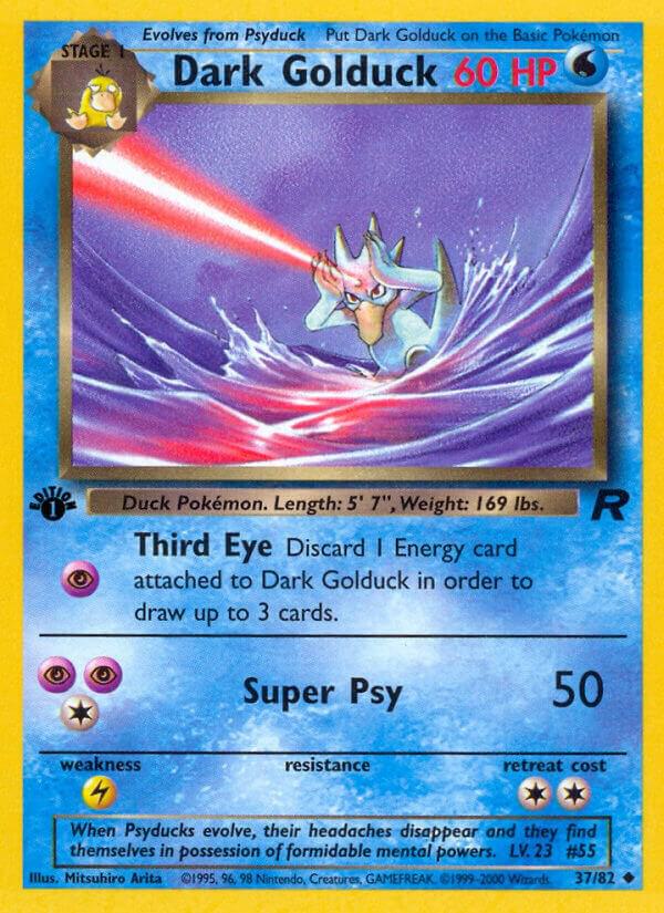 Dark Golduck 37/82 Pokémon Base Set Team Rocket Raw