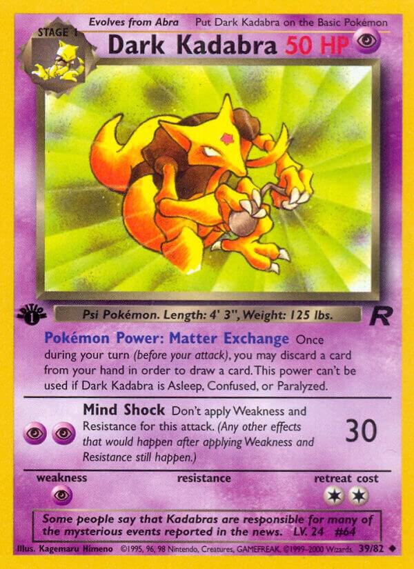 Dark Kadabra 39/82 Pokémon Base Set Team Rocket Raw