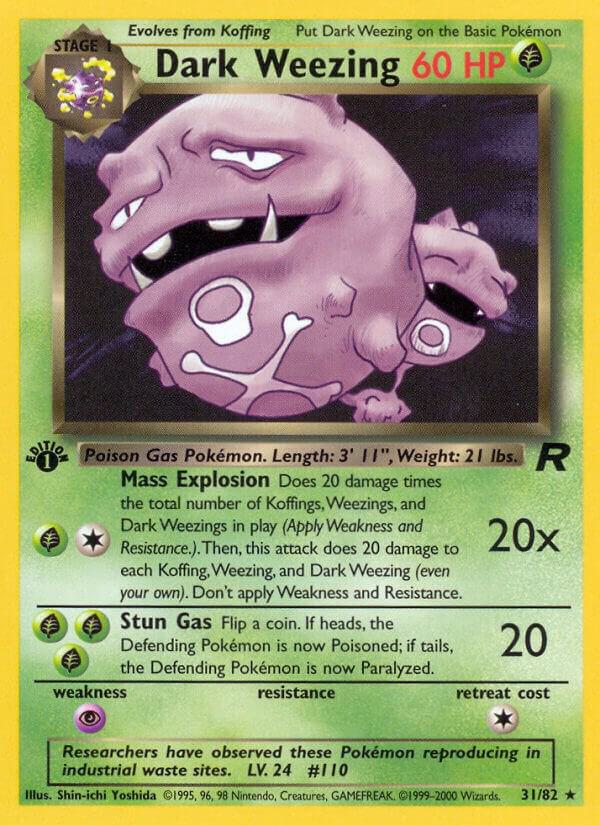 Dark Weezing 31/82 Pokémon Team Rocket Raw