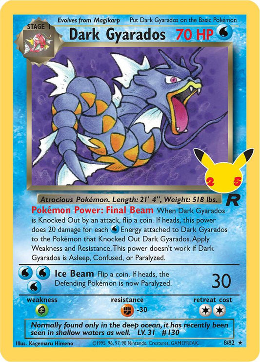Dark Gyarados Classics Collection 8/82 Pokémon Celebrations Raw
