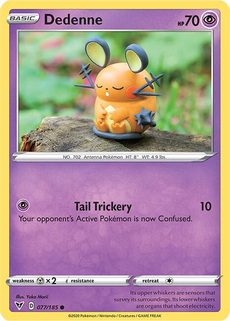 Dedenne 077/185 Reverse Holo Sword & Shield Vivid Voltage Pokémon Raw
