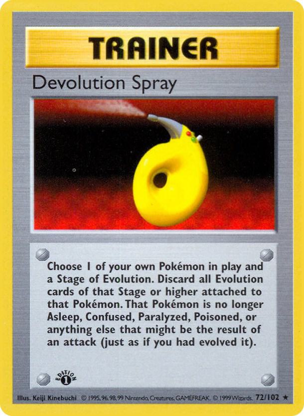 Devolution Spray 72/102 Pokémon Base Set Shadowless Raw