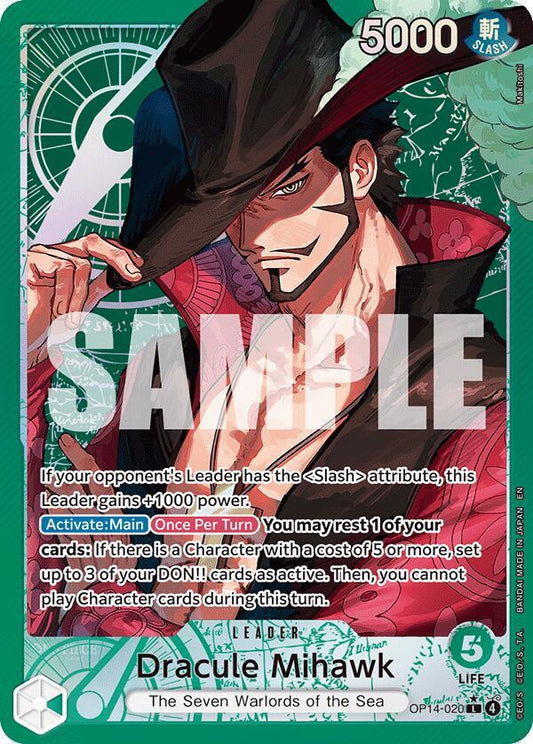 Dracule Mihawk L AA OP14-020 The Azure Sea's Seven One Piece Raw
