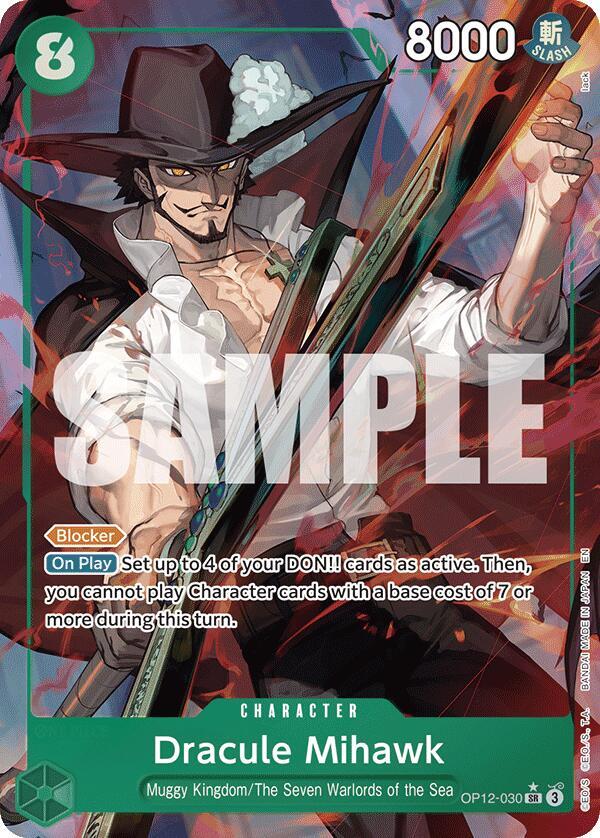 Dracule Mihawk SR Alt Art One Piece Legacy of The Master OP12-030 Raw