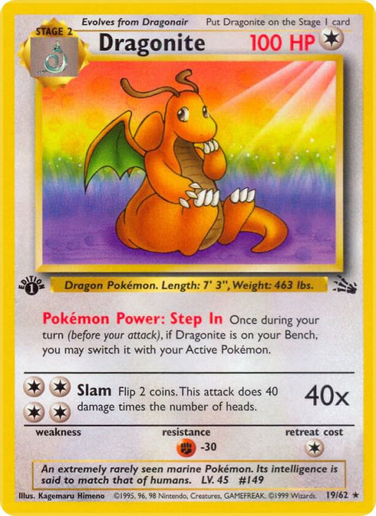 Dragonite 19/62 Pokémon Fossil Raw