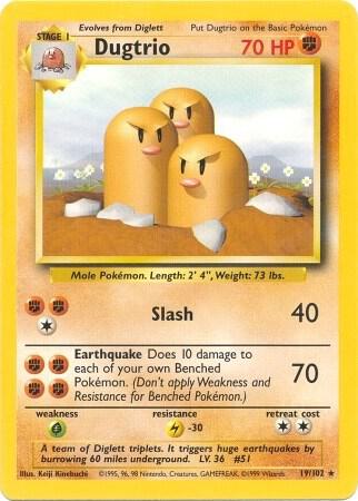 Dugtrio 019/102 Pokémon Base Set Raw
