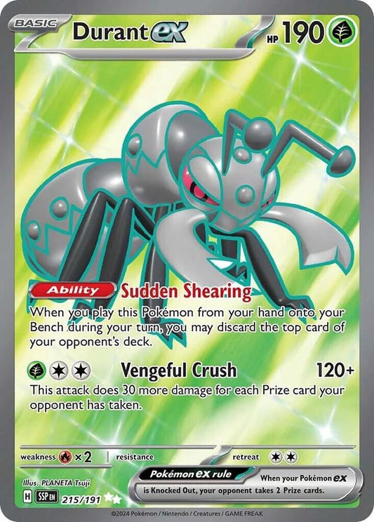 Durant EX 215/191 Scarlet & Violet Surging Sparks Pokémon Raw