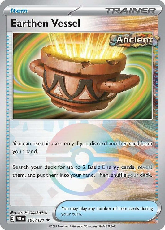 Earthen Vessel Poké Ball Reverse Holo 106/131 Pokémon Prismatic Evolutions Raw