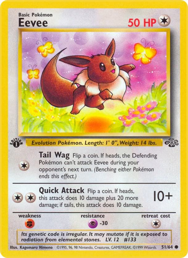 Eevee 51/64 Pokémon Jungle Raw