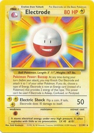 Electrode 21/102 Pokémon Base Set Unlimited Raw
