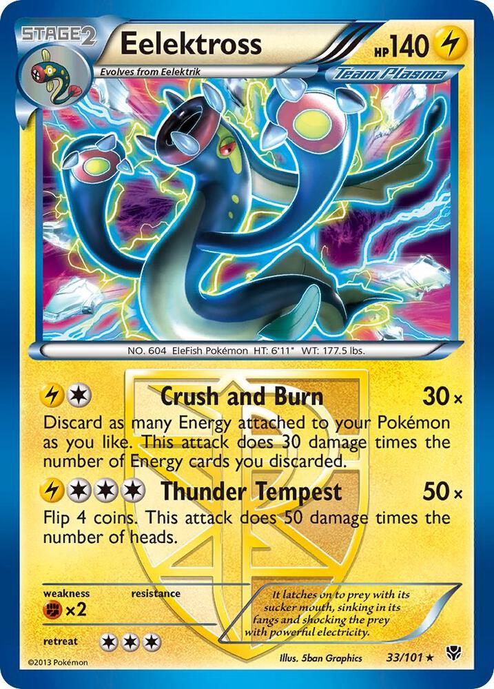 Elektross Reverse Holo 33/101 Pokémon Plasma Blast Raw
