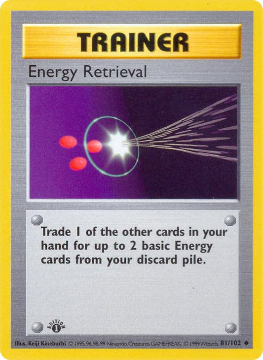 Energy Retrieval 81/102 Pokémon Base Set Shadowless Raw