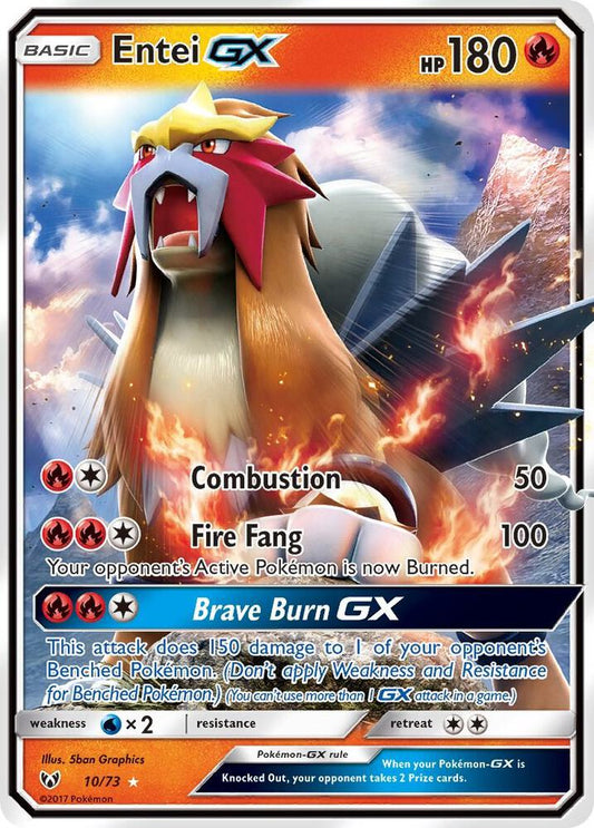 Entei GX 10/73 Pokémon Shinning Legends Raw