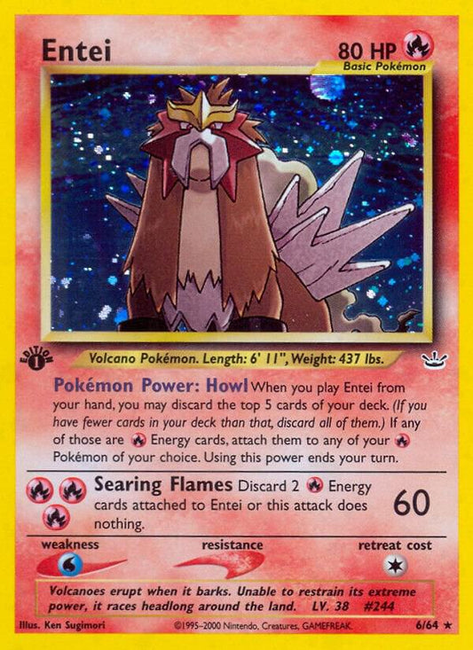 Entei Holo 6/64 Pokémon Revelation Raw