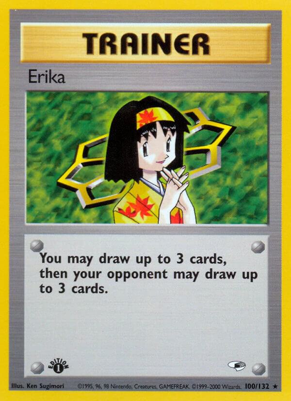 Erika 100/132 Pokémon Base Set Gym Heroes Raw