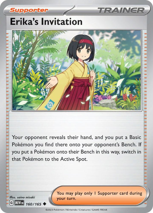 Erika's Invitation Reverse Holo 160/165 Scarlet & Violet 151 Pokémon Raw