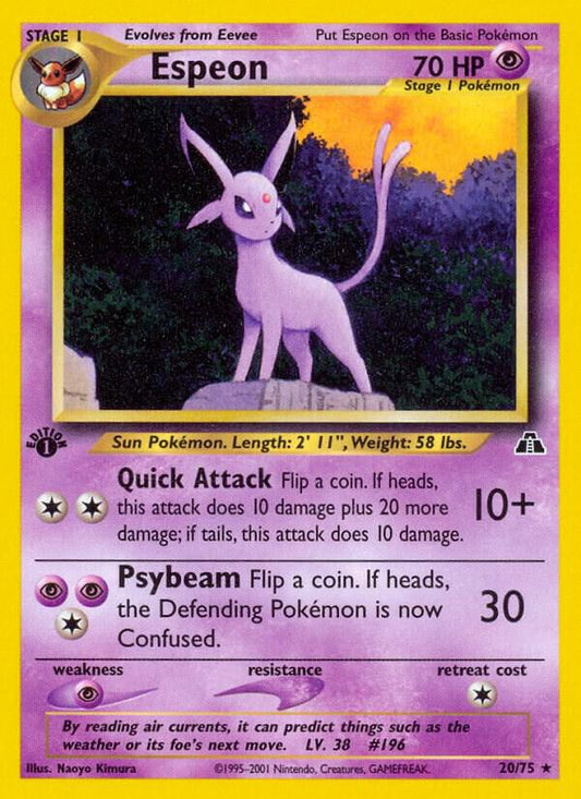 Espeon 20/75 Pokémon Neo Discovery Raw