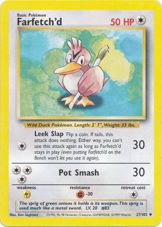 Farfetch'd 27/102 Pokémon Base Set Unlimited Raw