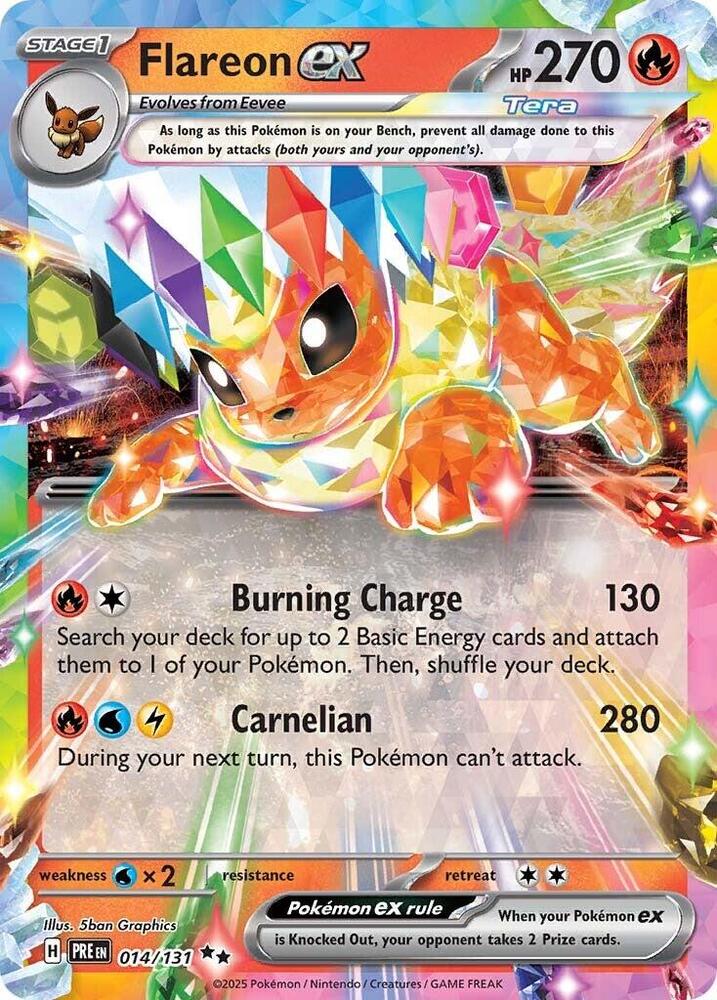 Flareon EX 014/131 Pokémon Scarlet & Violet Prismatic Evolution Raw