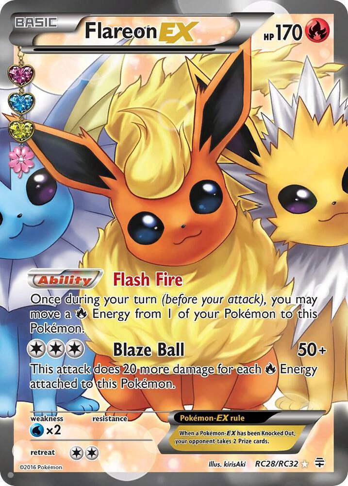 Flareon EX (Full Art) RC28/RC32 Pokémon Generations: Radiant Collection
