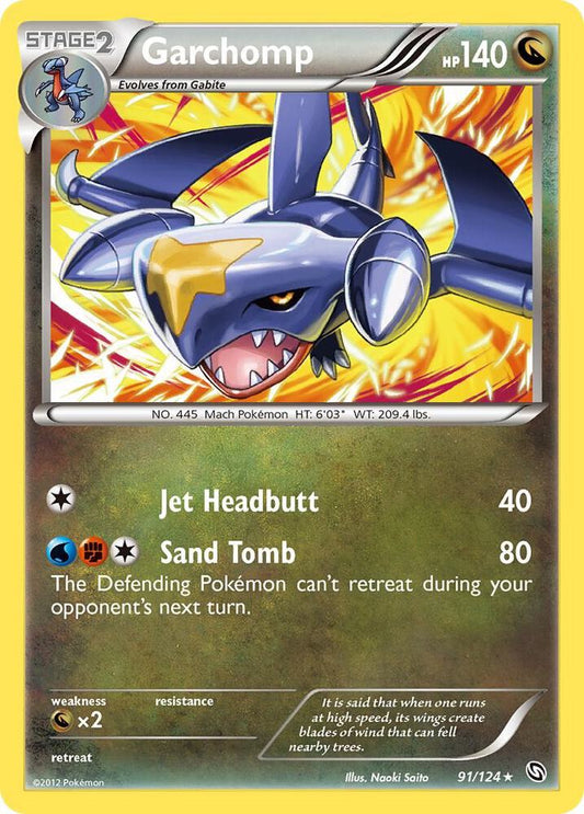 Garchomp 91/124 Pokémon Dragons Exalted Raw