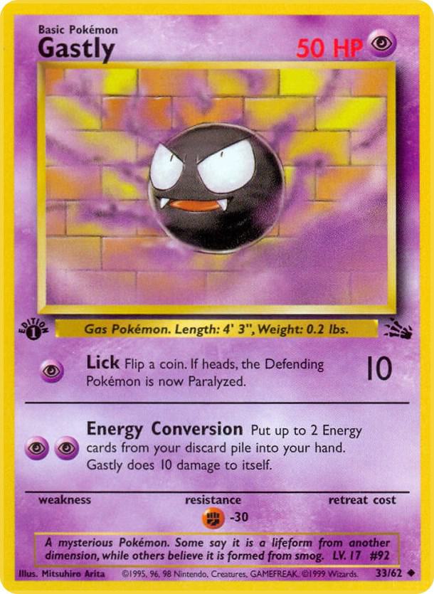 Gastly 33/62 Pokémon Fossil Raw
