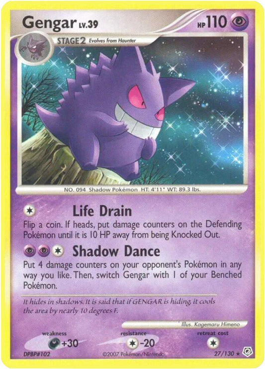 Gengar LV.30 27/130 Reverse Holo Pokémon Diamond & Pearl Raw