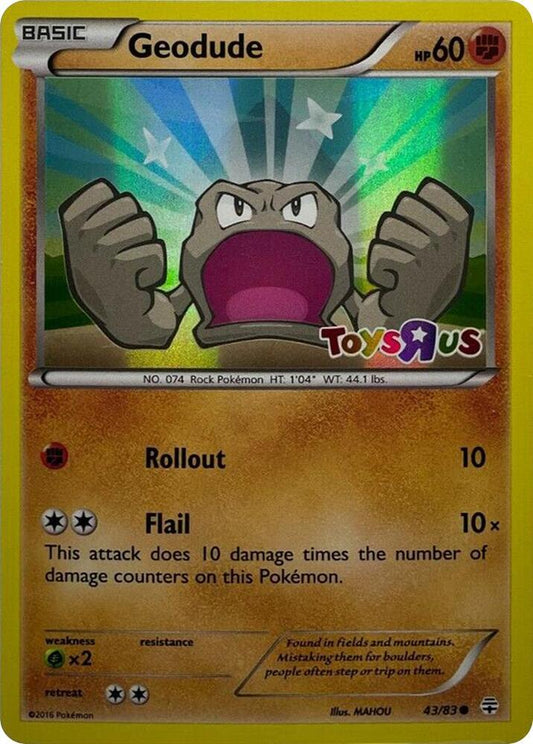 Geodude Holo 43/83 Toys R Us Promo Pokémon XY Generations Raw