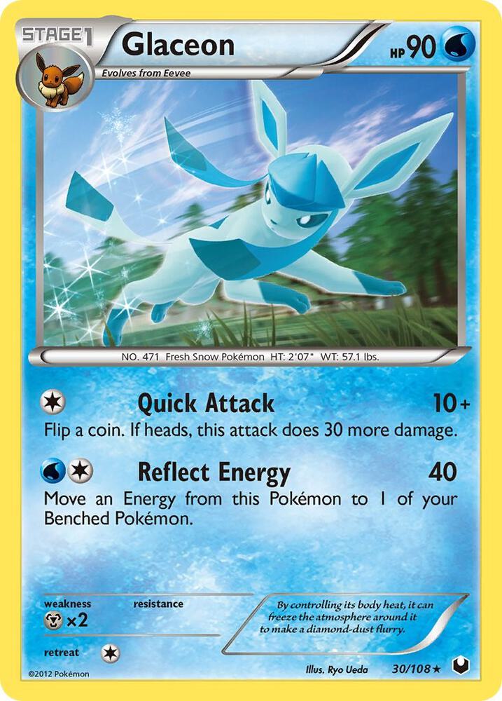 Glaceon 30/108 Pokémon Dark Explorers Raw