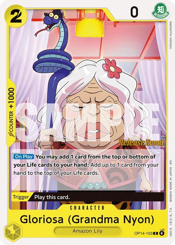 Gloriosa (Grandma Nyon) Release Event OP14-103 The Azure Sea's Seven ONE PIECE!