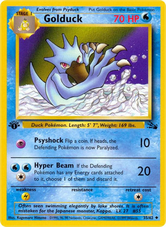 Golduck 35/82 Pokémon Fossil Raw