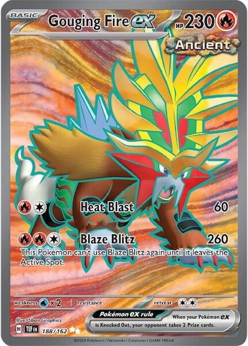 Gouging Fire EX 188/162 Pokémon Temporal Forces Raw