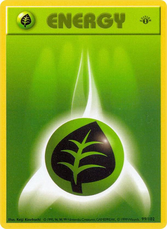 Grass Energy 099/102 Pokémon Base Set Shadowless Raw