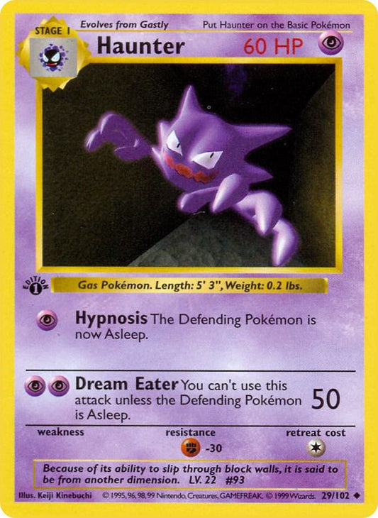Haunter 029/102 Pokémon Base Set Shadowless Raw