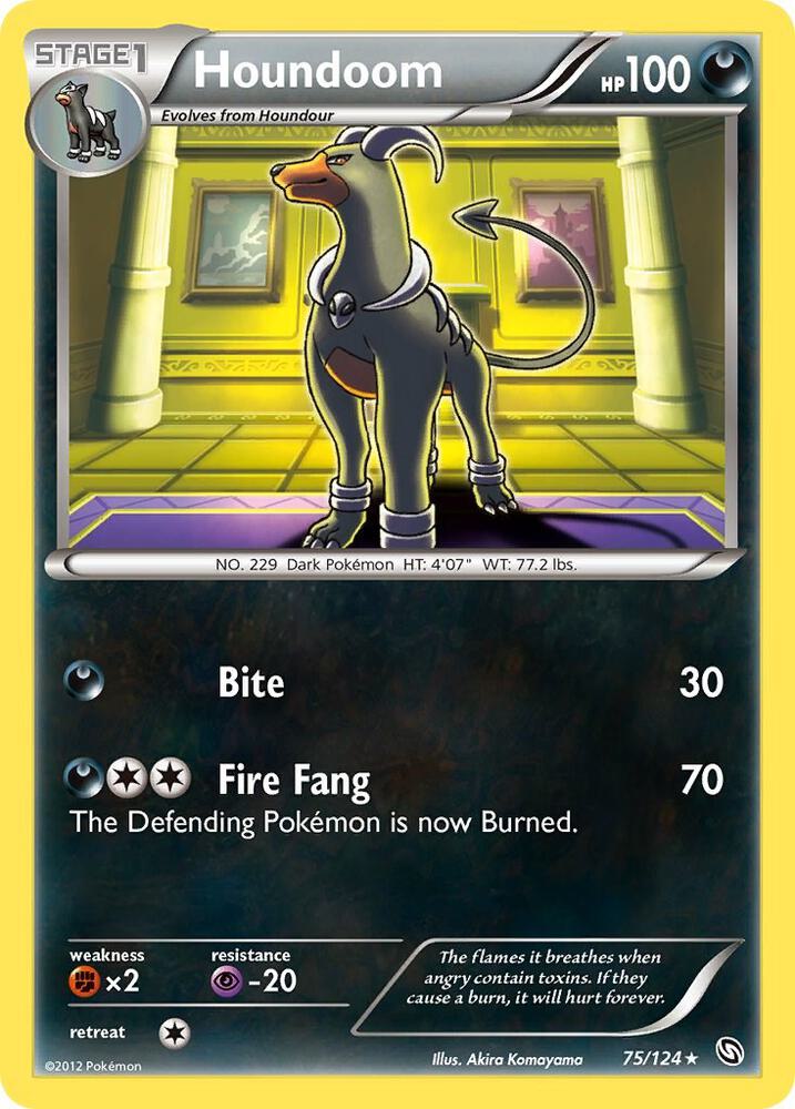 Houndoom 75/124 Pokémon Dragons Exalted Raw